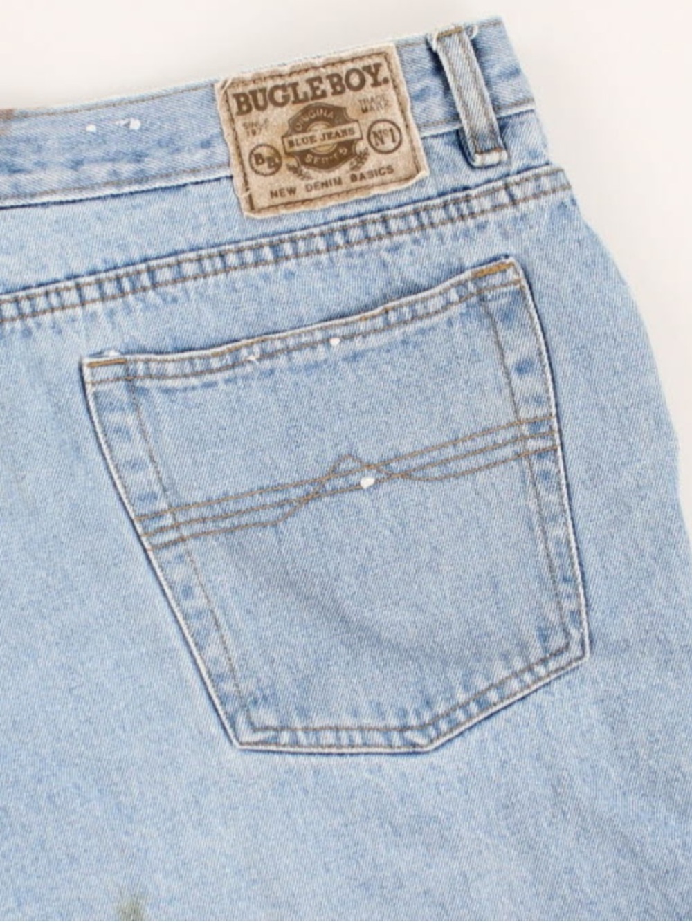 Bugle Boy Light Wash Denim Jorts - Pale Blue